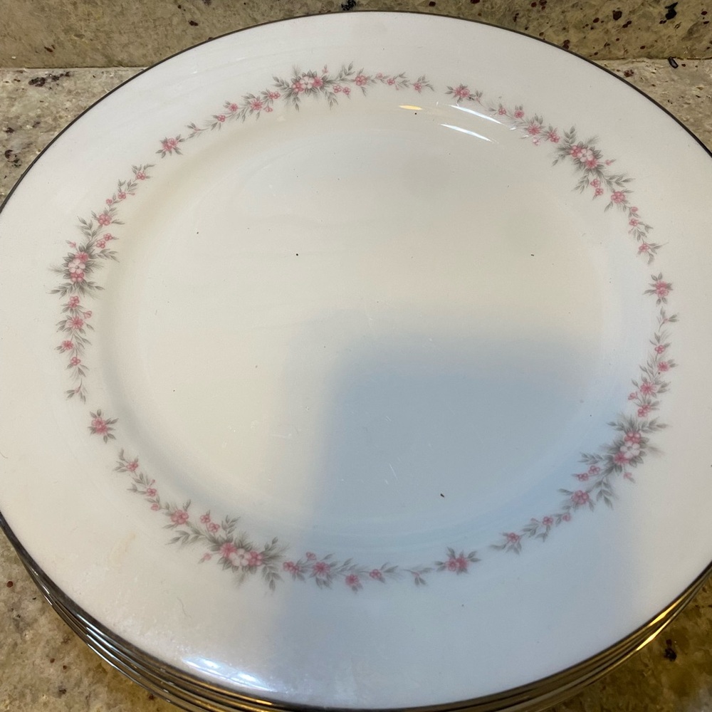 Set of 6 Noritake ROSEPOINT 6206 Dinner Plates - Picture 5 of 10